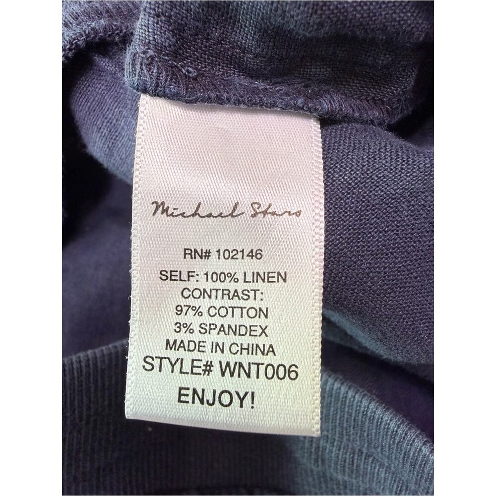 Michael Stars Nolan 100% Linen Drawstring Pants Nocturnal Navy Size XS - Picture 8 of 12